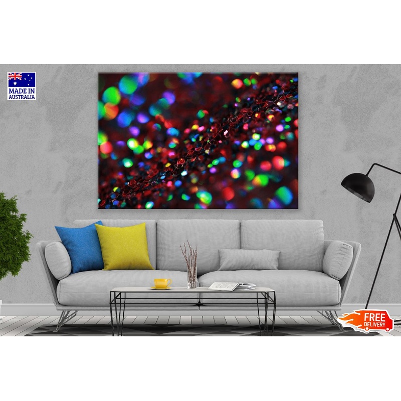 Red Blue & Green Lights Abstract Design Print 100% Australian Made