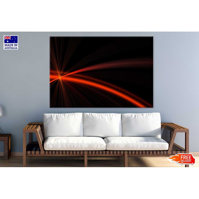 Red Digital Lines Abstract Design Print 100% Australian Made