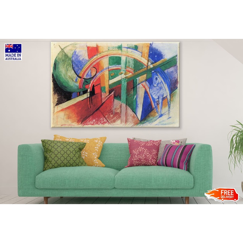 Red Green & Blue Painting Abstract Design Print 100% Australian Made