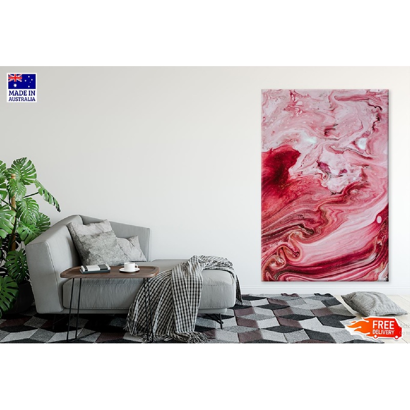 Red Pink Acrylic Abstract Design Print 100% Australian Made