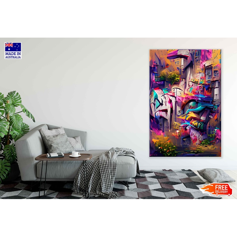 Street Graffiti Abstract Colorful Design Print 100% Australian Made