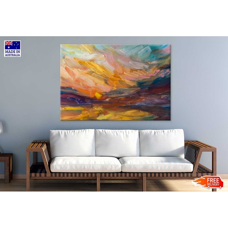 Sunset Sky Abstract Oil Painting Print 100% Australian Made