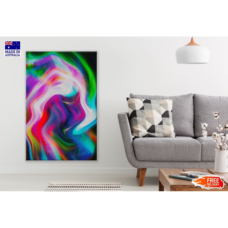 Wave Rainbow Colors Abstract Design Print 100% Australian Made
