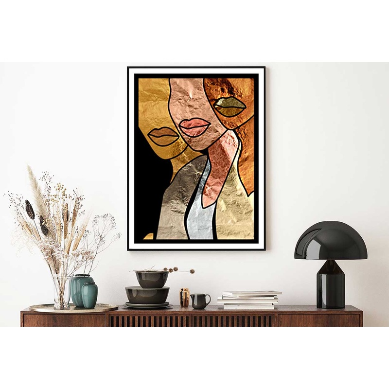 Women Faces Abstract Vector Art Design Home Decor Premium Quality Poster Print Choose Your Sizes