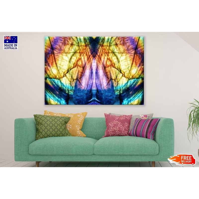 Yellow Purple & Green Abstract Design Print 100% Australian Made