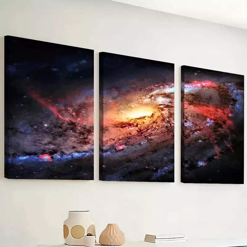 3pcs A Cosmic Theme Galaxy Outer Space Canvas Framed 40x60cm - High Quality Print 100% Australian Made Wall Canvas Ready to Hang