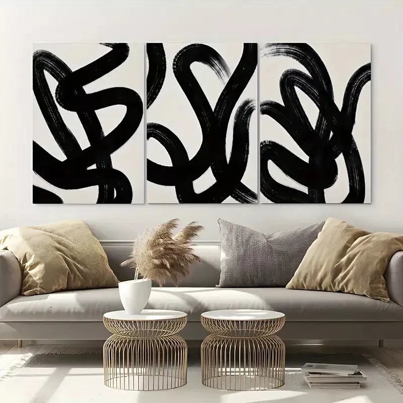 3pcs Abstract Wall Art Geometric Canvas Framed 40x60cm - High Quality Print 100% Australian Made Wall Canvas Ready to Hang