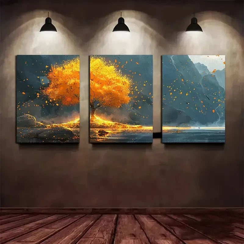 3pcs Beautiful Autumn & Mountain Canvas Framed 40x60cm - High Quality Print 100% Australian Made Wall Canvas Ready to Hang