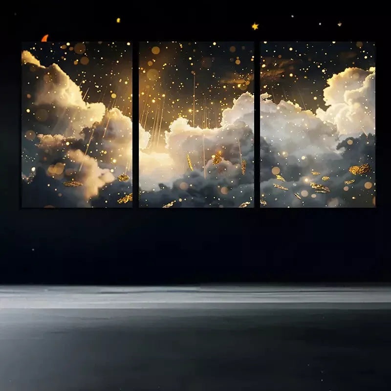 3pcs Celestial Clouds Art Canvas Framed 40x60cm - High Quality Print 100% Australian Made Wall Canvas Ready to Hang