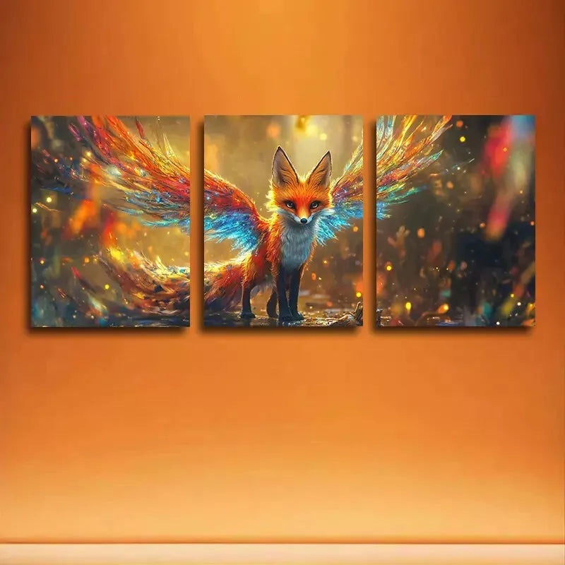 3pcs Charming Fox Canvas Framed 40x60cm - High Quality Print 100% Australian Made Wall Canvas Ready to Hang