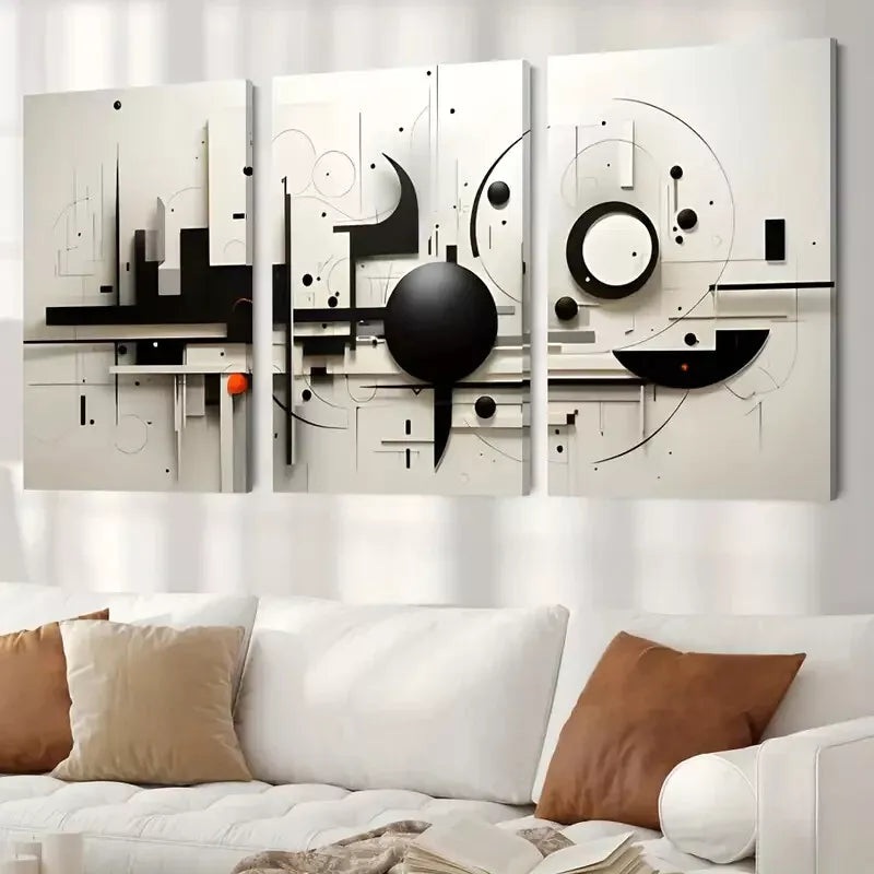 3pcs d Striking Modern Geometric Canvas Framed 40x60cm - High Quality Print 100% Australian Made Wall Canvas Ready to Hang