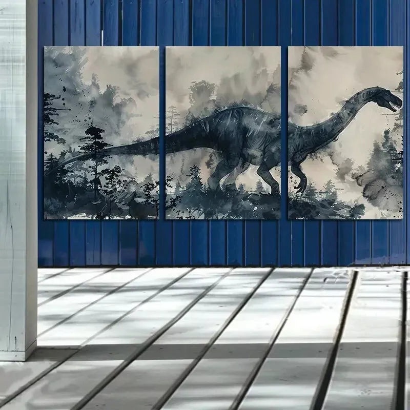 3pcs Dinosaur Wall Art Triptych Canvas Framed 40x60cm - High Quality Print 100% Australian Made Wall Canvas Ready to Hang