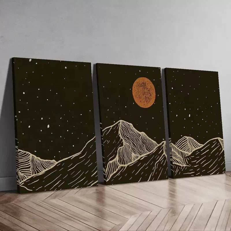 3pcs Modern Line Art Canvas Framed 40x60cm - High Quality Print 100% Australian Made Wall Canvas Ready to Hang
