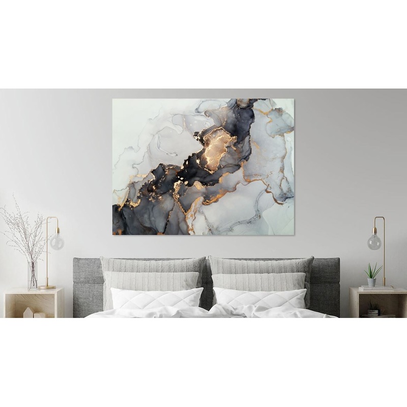 Abstract Gold and Black Alcohol Art Print 100% Australian Made