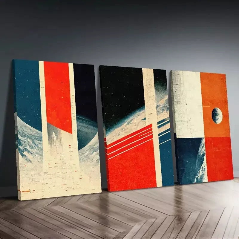 Modern Abstract Space Universe Design Canvas Framed 40x60cm - High Quality Print 100% Australian Made Wall Canvas Ready to Hang