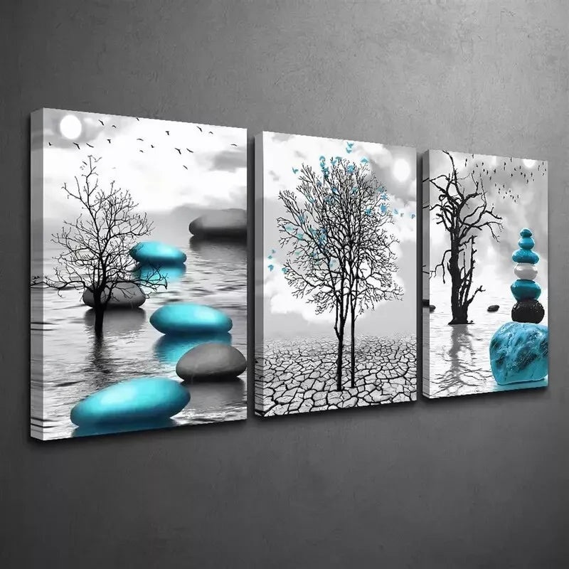 3pcs Black & White Abstract Canvas Framed 40x60cm - High Quality Print 100% Australian Made Wall Canvas Ready to Hang