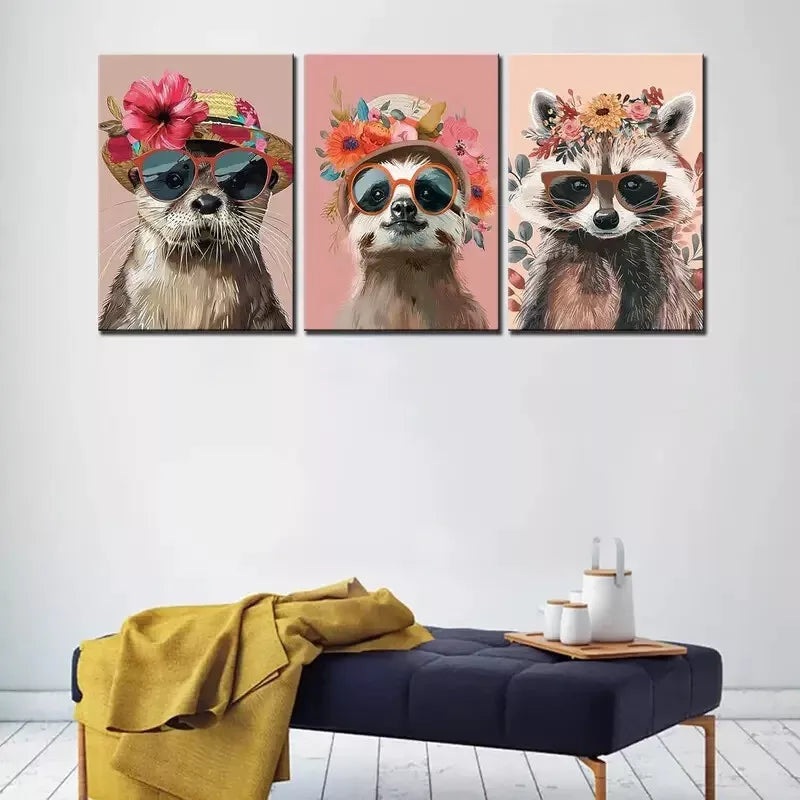 3pcs Colorful Flowers Canvas Framed 40x60cm - High Quality Print 100% Australian Made Wall Canvas Ready to Hang