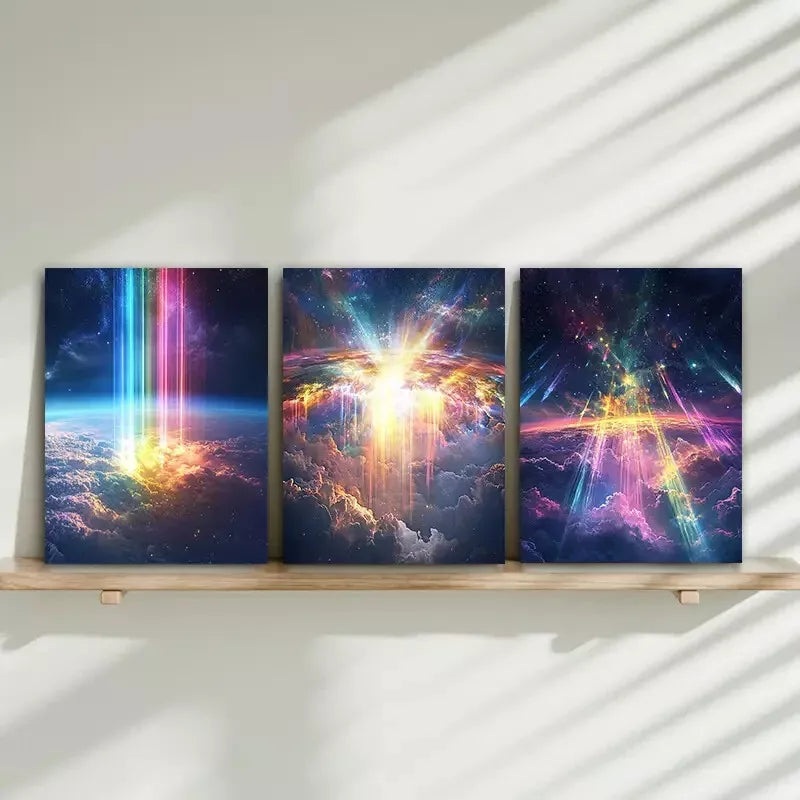 3pcs Elegant Galaxy Canvas Framed 40x60cm - High Quality Print 100% Australian Made Wall Canvas Ready to Hang