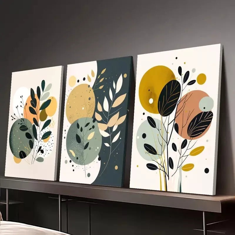 3pcs Abstract Minimalist Boho Art Wall Art Set Canvas Framed 40x60cm - High Quality Print 100% Australian Made Wall Canvas Ready to Hang