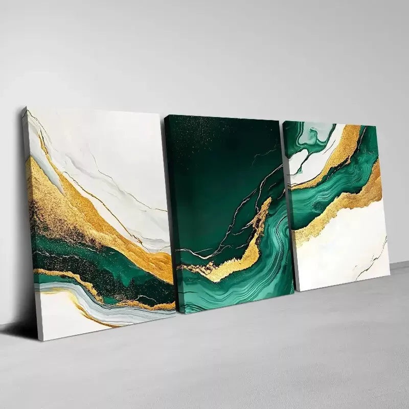 3pcs Beautiful Abstract Charming Marble Texture Wall Art Set Canvas Framed 40x60cm - High Quality Print 100% Australian Made Wall Canvas Ready to Hang