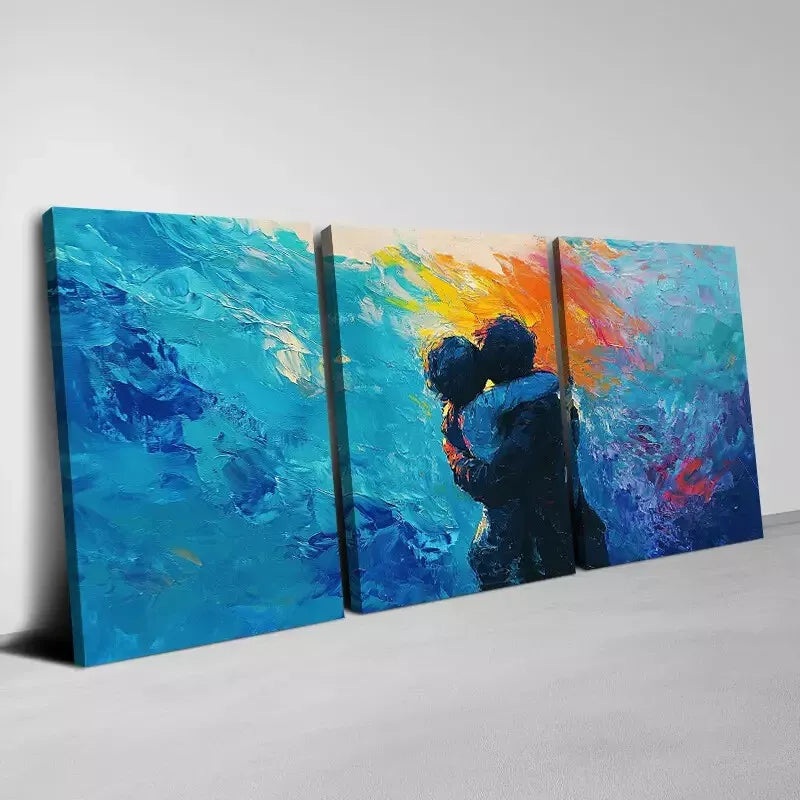 3pcs Beautiful Valentine's Day Romantic Couple Wall Art Set Canvas Framed 40x60cm - High Quality Print 100% Australian Made Wall Canvas Ready to Hang