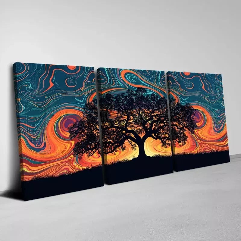 3pcs Abstract Beautiful Tree Living Room Design Wall Art Set Canvas Framed 40x60cm - High Quality Print 100% Australian Made Wall Canvas Ready to Hang