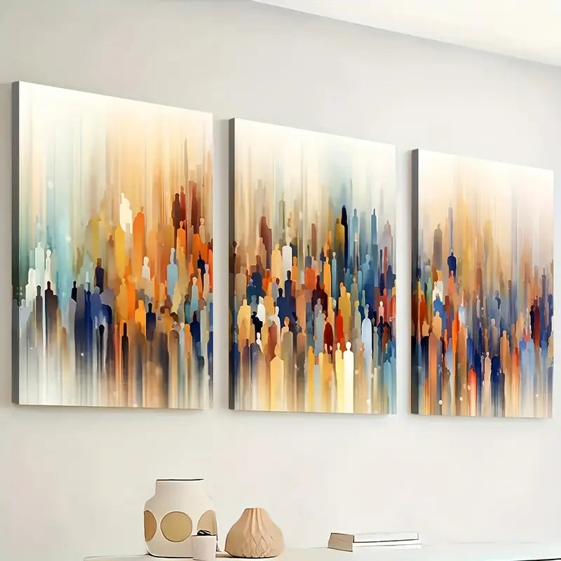 3pcs Artistic Modern Abstract Figure Colorful Wall Art Set Canvas Framed 40x60cm - High Quality Print 100% Australian Made Wall Canvas Ready to Hang