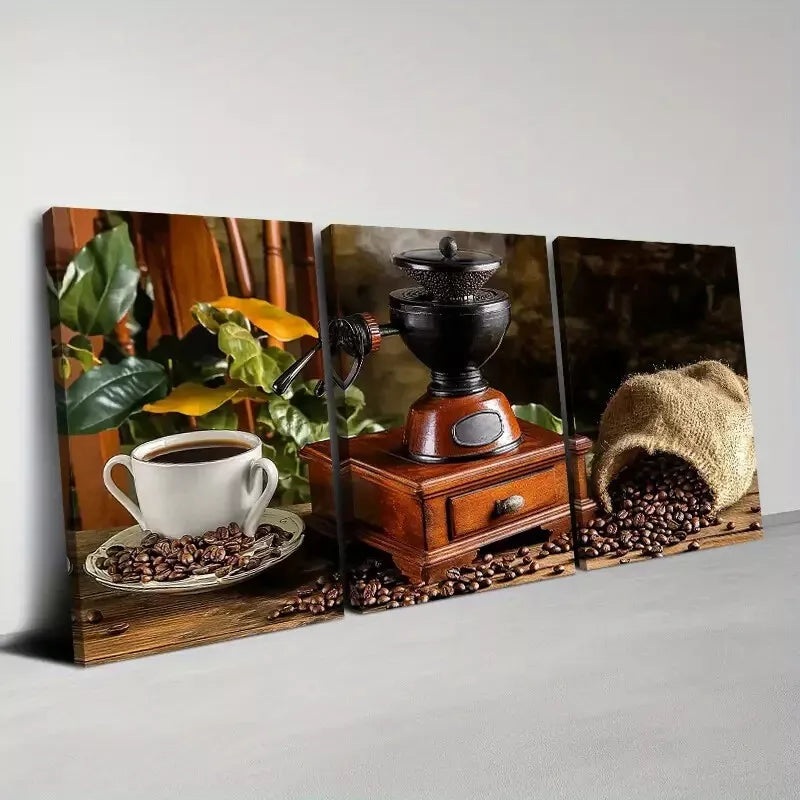 3pcs Fashion Delicious Coffee Theme Wall Art Set Canvas Framed 40x60cm - High Quality Print 100% Australian Made Wall Canvas Ready to Hang