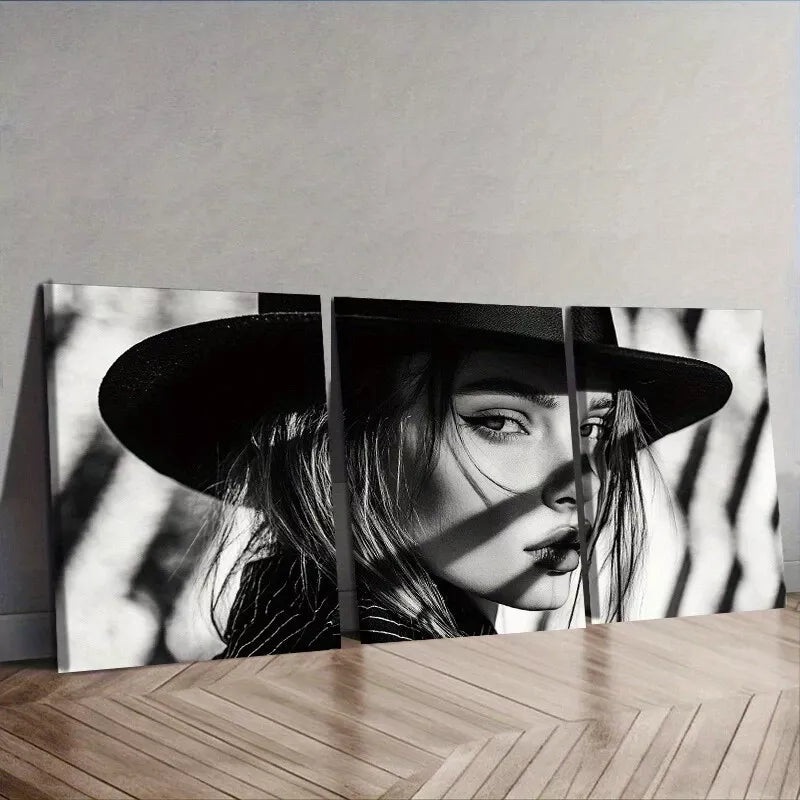 3pcs Featuring A Female Model Wall Art Set Canvas Framed 40x60cm - High Quality Print 100% Australian Made Wall Canvas Ready to Hang
