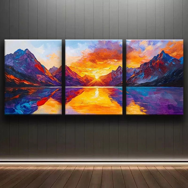 3pcs Featuring A Stunning Mountain Scene Wall Art Set Canvas Framed 40x60cm - High Quality Print 100% Australian Made Wall Canvas Ready to Hang