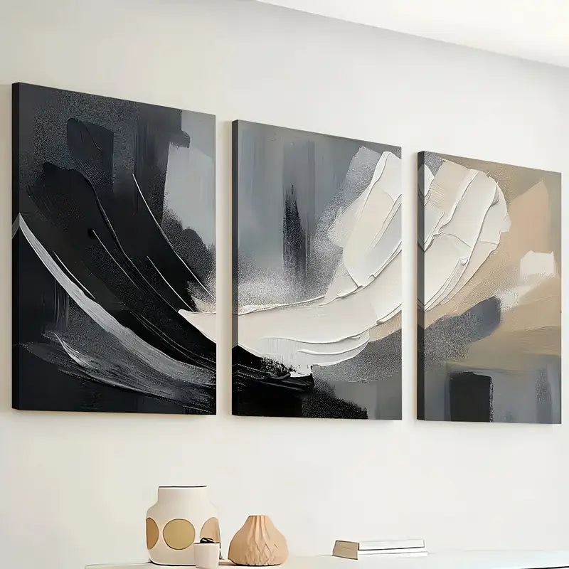 3pcs Artistic Modern Abstract Light Luxury Wall Art Set Canvas Framed 40x60cm - High Quality Print 100% Australian Made Wall Canvas Ready to Hang