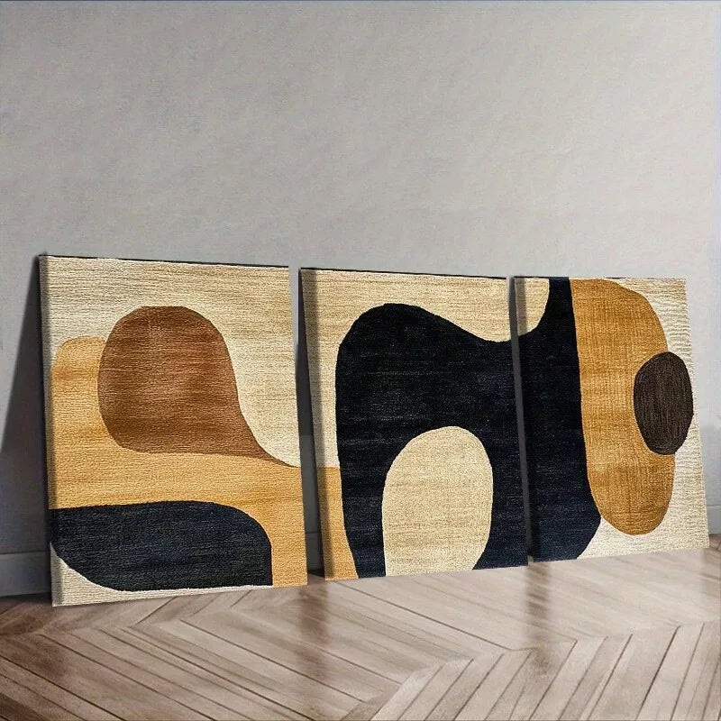 3pcs   Abstract Carpet Design Wall Art Set Canvas Framed 40x60cm - High Quality Print 100% Australian Made Wall Canvas Ready to Hang