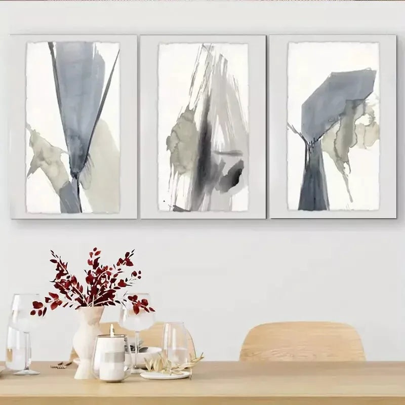 3pcs Abstract Ink - Wash Style Wall Art Canvas Wall Art Set Canvas Framed 40x60cm - High Quality Print 100% Australian Made Wall Canvas Ready to Hang