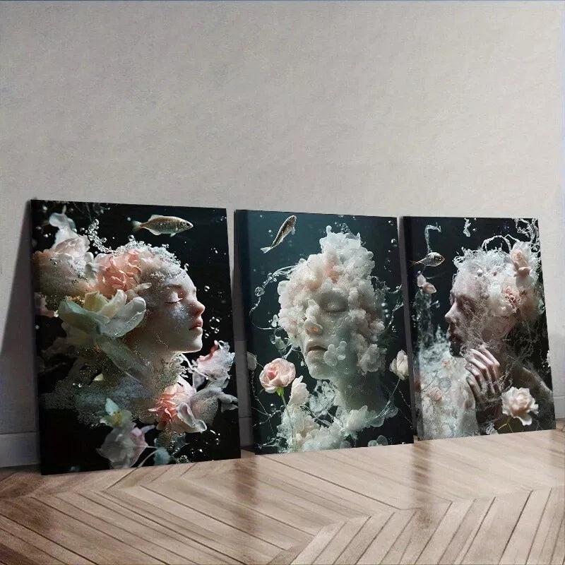 3pcs  Ethereal Figures Canvas Nature Wall Art Set Canvas Framed 40x60cm - High Quality Print 100% Australian Made Wall Canvas Ready to Hang