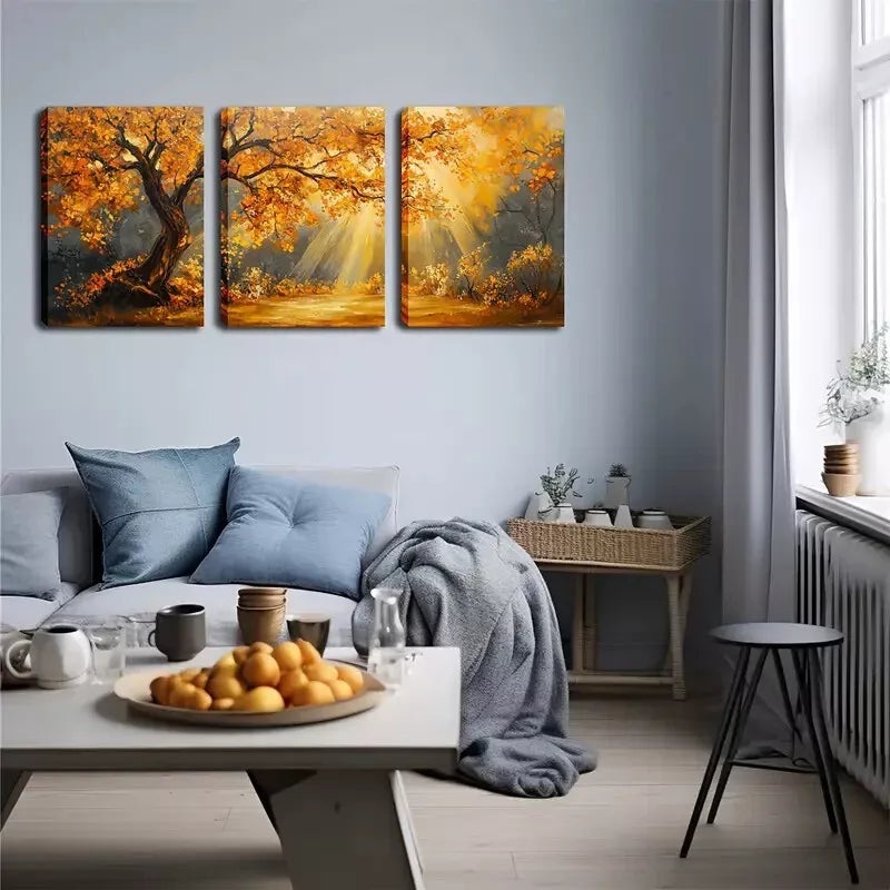 3pcs  A Large Maple Tree Wall Art Set Canvas Framed 40x60cm - High Quality Print 100% Australian Made Wall Canvas Ready to Hang