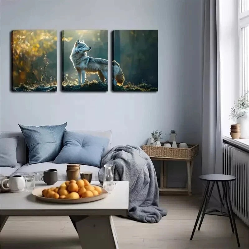 3pcs  A Lone Wolf, New Launch Wall Art Set Canvas Framed 40x60cm - High Quality Print 100% Australian Made Wall Canvas Ready to Hang