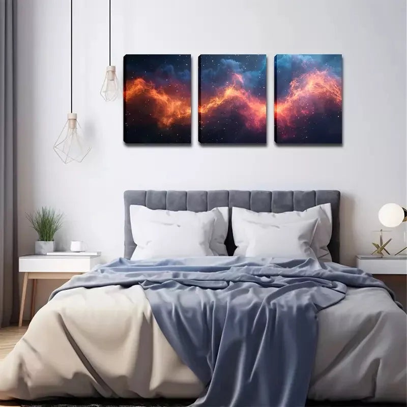 3pcs  Abstract Cloud And Light   Wall Art Set Canvas Framed 40x60cm - High Quality Print 100% Australian Made Wall Canvas Ready to Hang