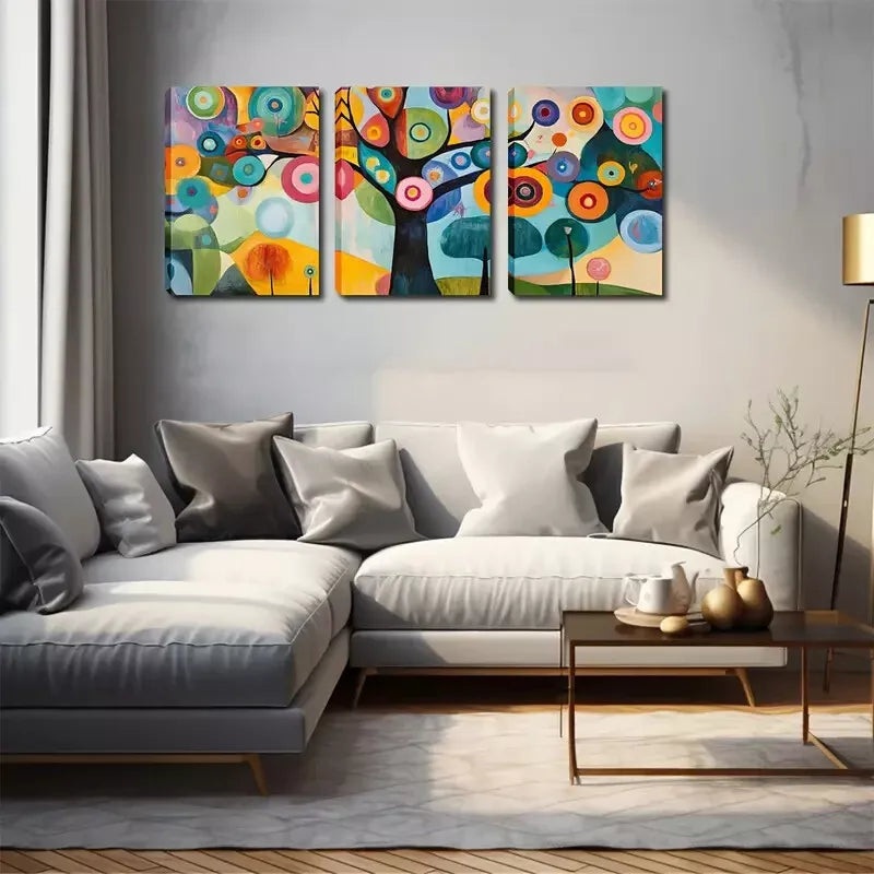 3pcs Abstract Woods, Big Trees Wall Art Set Canvas Framed 40x60cm - High Quality Print 100% Australian Made Wall Canvas Ready to Hang