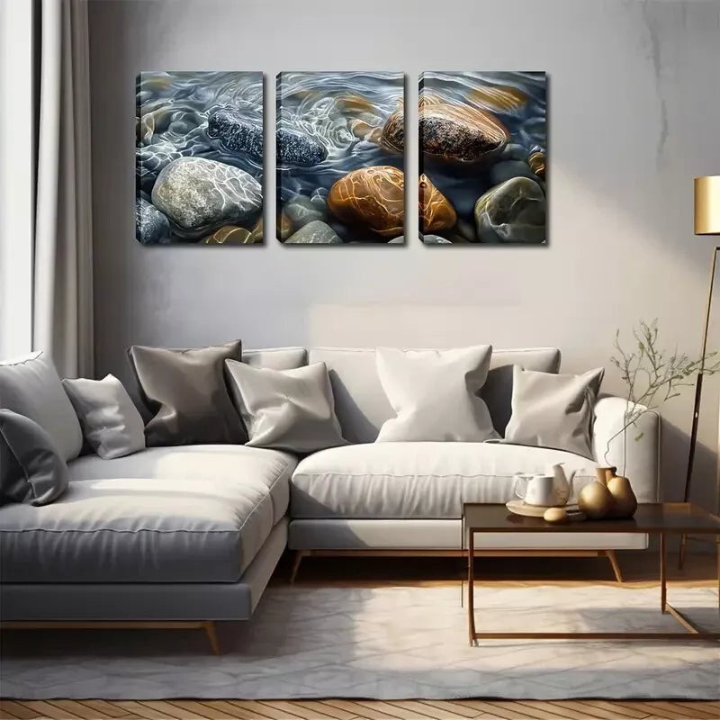 3pcs  Art Deco Coastal Canvas   Wall Art Set Canvas Framed 40x60cm - High Quality Print 100% Australian Made Wall Canvas Ready to Hang