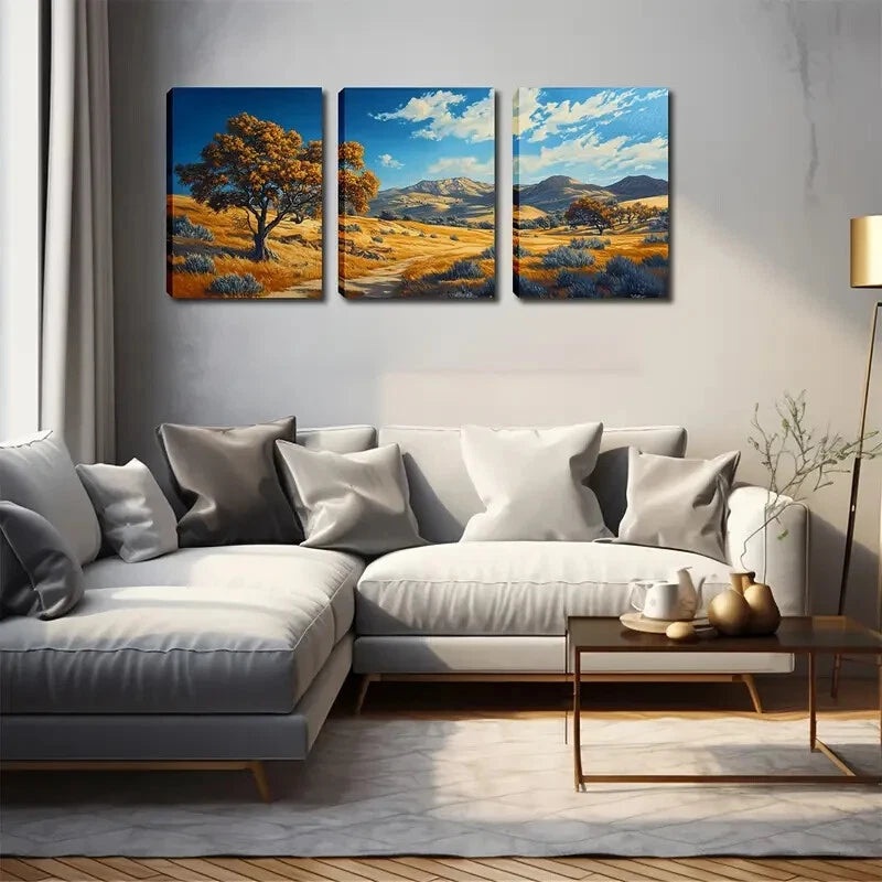3pcs  Autumn Desert Mountain  Wall Art Set Canvas Framed 40x60cm - High Quality Print 100% Australian Made Wall Canvas Ready to Hang