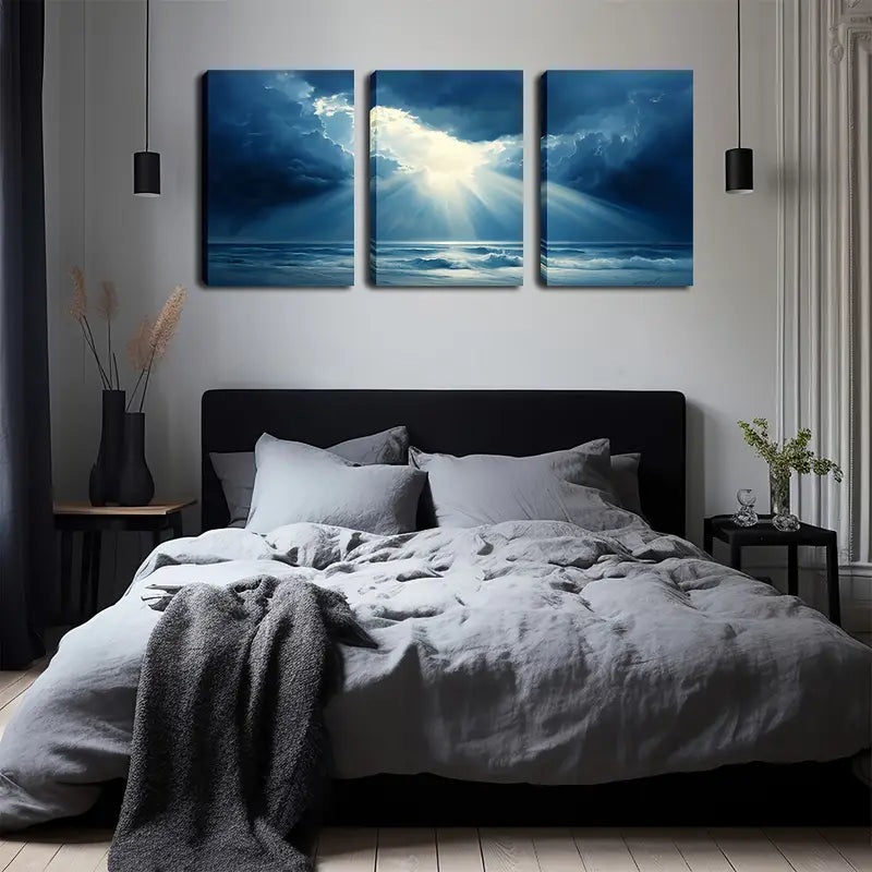 3pcs   Charm of Light Wall Art Set Canvas Framed 40x60cm - High Quality Print 100% Australian Made Wall Canvas Ready to Hang
