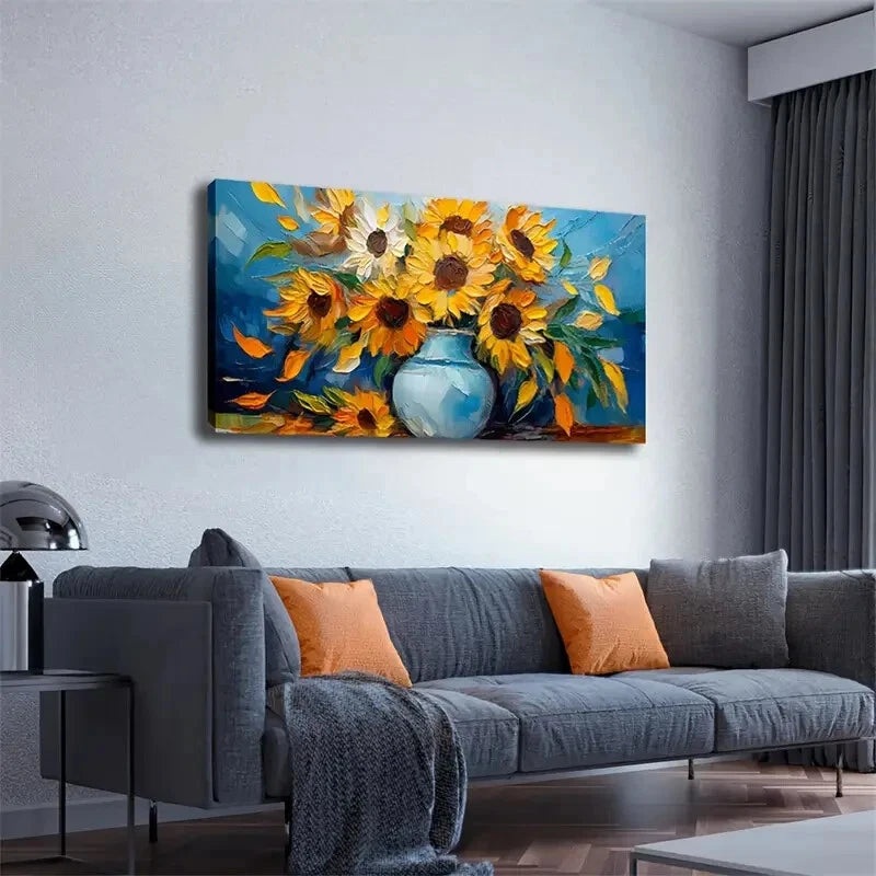 3pcs Decoration, Vibrant Sunflowers  Wall Art Set Canvas Framed 40x60cm - High Quality Print 100% Australian Made Wall Canvas Ready to Hang