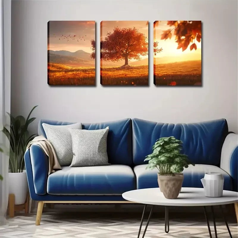 3pcs  Facing The Sun Of The Tree Wall Art Set Canvas Framed 40x60cm - High Quality Print 100% Australian Made Wall Canvas Ready to Hang