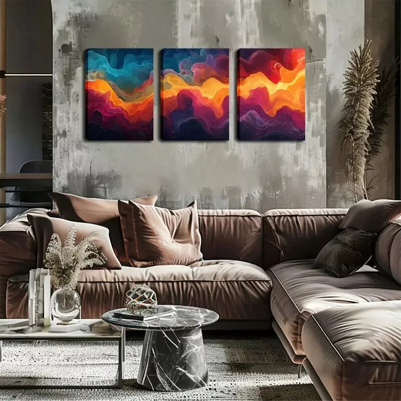 3pcs Abstract Patterns, Cloud and Light  Wall Art Set Canvas Framed 40x60cm - High Quality Print 100% Australian Made Wall Canvas Ready to Hang
