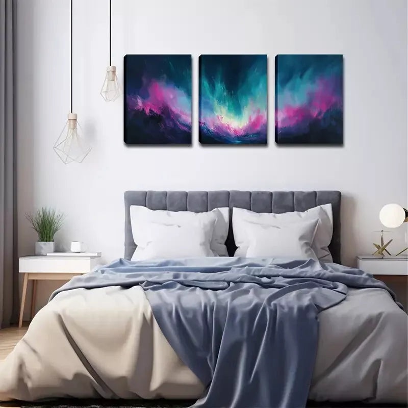 3pcs ,Color Of The Vast Sky  Wall Art Set Canvas Framed 40x60cm - High Quality Print 100% Australian Made Wall Canvas Ready to Hang