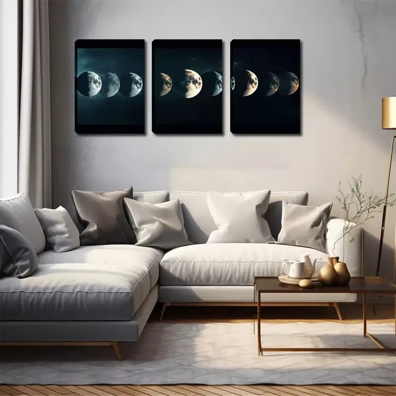 3pcs Different View Of The Earth Wall Art Set Canvas Framed 40x60cm - High Quality Print 100% Australian Made Wall Canvas Ready to Hang