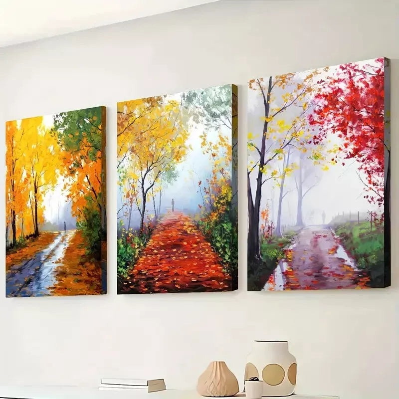3pcs  Forest Scenery, Dream Minimalist painting Wall Art Set Canvas Framed 40x60cm - High Quality Print 100% Australian Made Wall Canvas Ready to Hang