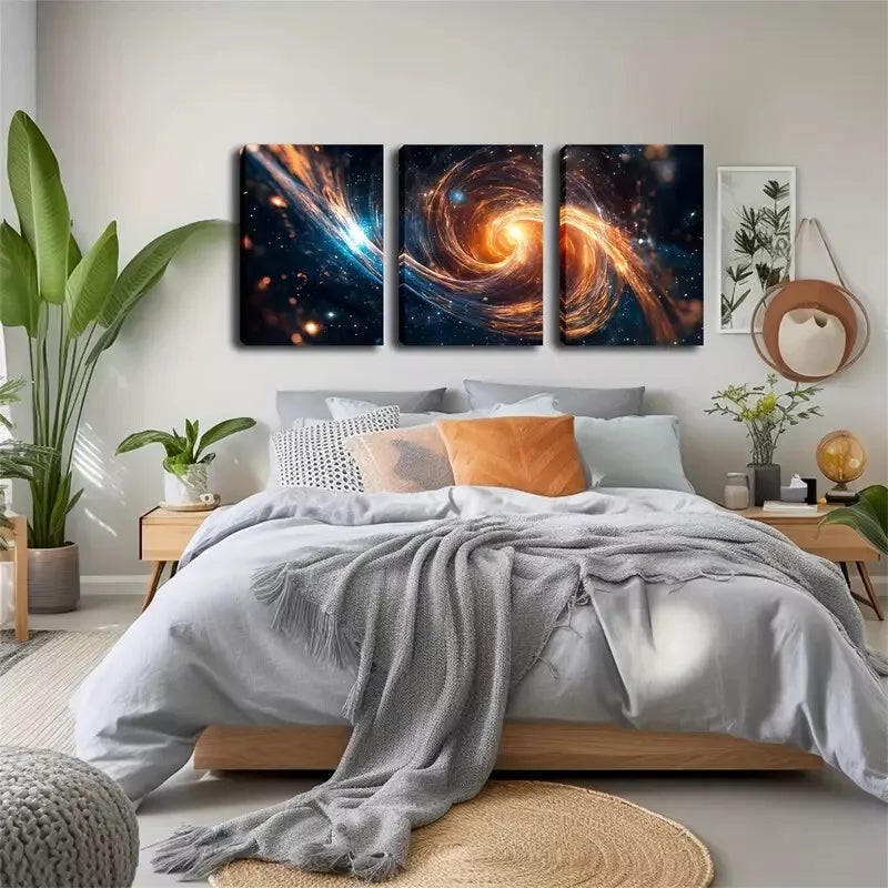 3pcs  Stunning Galaxies Wall Art Set Canvas Framed 40x60cm - High Quality Print 100% Australian Made Wall Canvas Ready to Hang