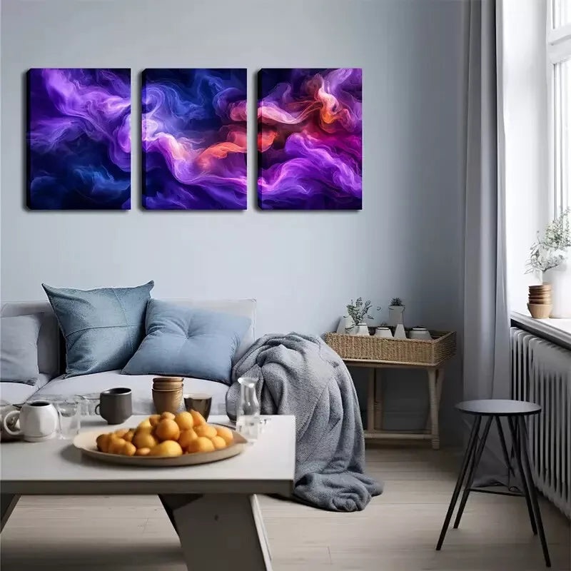 3pcs Abstract Starry Night Colorful Wall Art Set Canvas Framed 40x60cm - High Quality Print 100% Australian Made Wall Canvas Ready to Hang