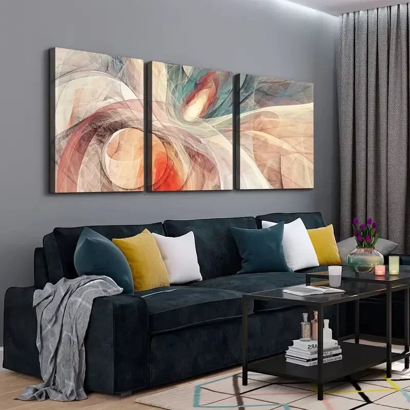 3pcs Color Abstract Canvas Framed 40x60cm - High Quality Print 100% Australian Made Wall Canvas Ready to Hang